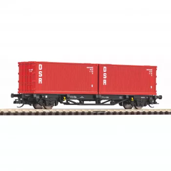 Piko TT 47727 TT konténerszállító kocsi 2x20 DSR a DR-tól
