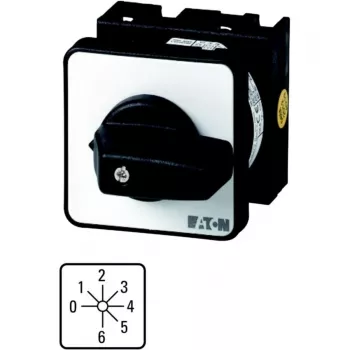 Eaton T0-3-8244/E vezérlőkapcsoló, 7 állású, 6,5 kW, 3-pólusú, fekete fogantyú