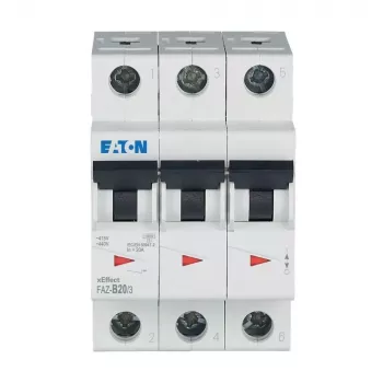 Eaton FAZ-B20/3 kismegszakító, 3-pólusú, B típus, 20 A, 278848