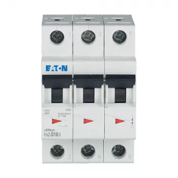 EATON FAZ-D16/3 kismegszakító 16A 3 pólusú D karakterisztika 6kA 278896