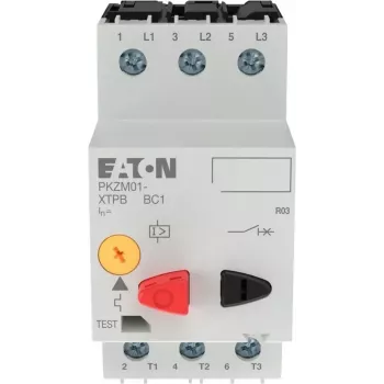 EATON PKZM01-16 motorvédő kapcsoló, 16 A, 7,5 kW, 3 pólusú, nyomógomb 283390