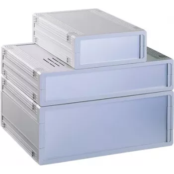 Bopla ULTRAMAS UM62009L Desktop Enclosure, ABS, Light Grey, 290.9 x 62.2 x 199 mm, with 2x FP60009 Front Panels 55620010.MT8
