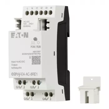 Eaton easyE4 PLC I/O bővítőmodul, 4 digitális bemenet, 4 relékimenet EASY-E4-AC-8RE1