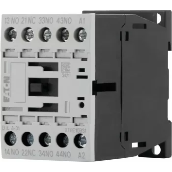 Eaton DILA-31 segédkontaktor, 230 V AC tekercs, 3 NO + 1 NC, csavaros kapcsok, 1,6 kW