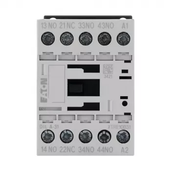 Eaton DILA-31 segédkontaktor, 230 V AC tekercs, 3 NO + 1 NC, csavaros kapcsok, 1,6 kW