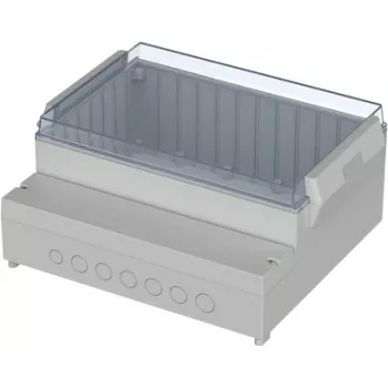 BOPLA RCP 3100 Control Enclosure, ABS Base, Polycarbonate Lid, Light Grey, 296 x 261 x 132.5 mm 41310109