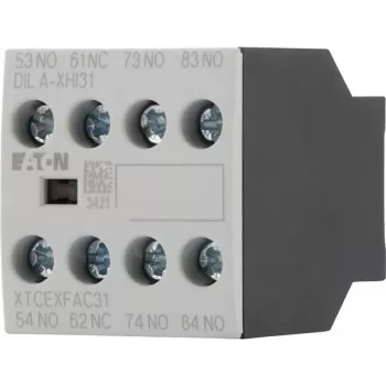 Eaton DILA-XHI31 segédérintkező blokk, 3 NO + 1 NC, csavaros csatlakozók, előlapi szerelés, fekete/fehér 276427