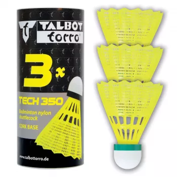 TALBOT torro tollaslabda Tech 350, lassú, sárga/zöld, tartós nejlon tollaslabda szabadidőhöz és edzéshez - 1 darab (479115)