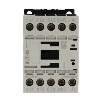 Eaton DILM15-01 24VDC 3 pólusú mágneskapcsoló, 1 NC segédérintkező, 15 A AC-3, DIN-sín/csavaros csatlakozás 290108
