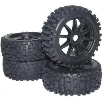 Reely 1:8 Buggy komplett kerekek Big Core 10 küllős fekete 4 db (MV3693SBA3)