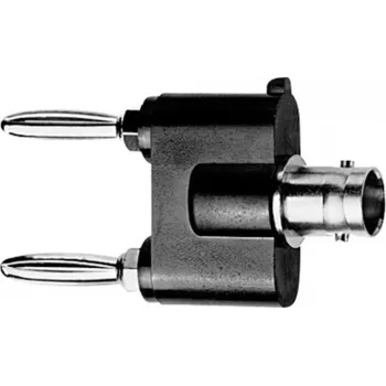Telegärtner mérőadapter BNC-aljzat - 4 mm banándugó, fekete/ezüst J01008A0620