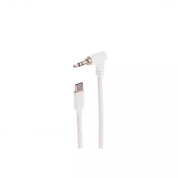 SHIVERPEAKS BS14-08226 3,5 mm szögletes–egyenes audiokábel, fehér, 0,9 m