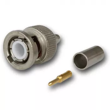 Telegärtner BNC crimp dugó 50 ohm RG-58 C/U-hoz, G01 Professional, nikkel/arany, 250 darabos csomag J01000A1255S
