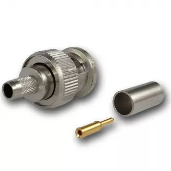 Telegärtner BNC crimp dugó 50 ohm RG-58 C/U-hoz, G01 Professional, nikkel/arany, 250 darabos csomag J01000A1255S