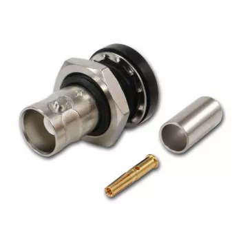Telegärtner BNC kábelaljzat crimp G01 50 ohm, crimp/crimp, szigetelt karima, A1305, Z04, G01 (RG-58 C/U) - 5 db