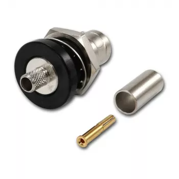 Telegärtner BNC kábelaljzat crimp G01 50 ohm, crimp/crimp, szigetelt karima, A1305, Z04, G01 (RG-58 C/U) - 5 db