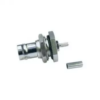 Telegärtner BNC beépített aljzat crimp/crimp 50 ohm RG-316/U-hoz, nikkel/arany