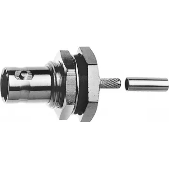 Telegärtner BNC beépített aljzat crimp/crimp 50 ohm RG-316/U-hoz, nikkel/arany