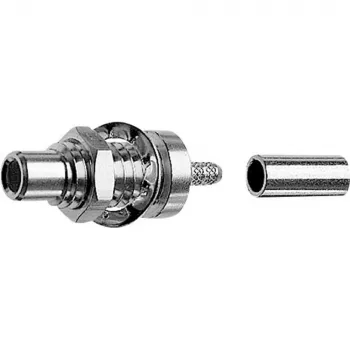 Telegärtner SMC csatlakozó, beépíthető, 50 Ohm, forrasztós csatlakozás, nikkelezett ház, aranyozott belső érintkező J01170A0151