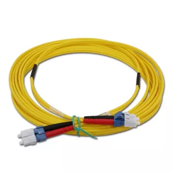 TELEGÄRTNER LC-LC egymódusú OS2 duplex patch kábel, 5 m, sárga