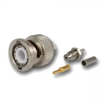 Telegärtner BNC crimp dugó 50 Ohm RG-178 B/U-hoz, egyenes, nikkelezett/aranyozott, 1 db