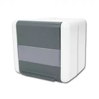 TELEGÄRTNER H02000A0069 AMJ-S K Cat.6A árnyékolt 2 portos RJ45 adatdoboz, világosszürke/fehér