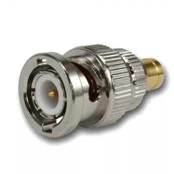 TELEGÄRTNER koaxiális adapter BNC dugó SMB aljzatra, 50 ohm, egyenes, nikkelezett sárgaréz J01008F0030