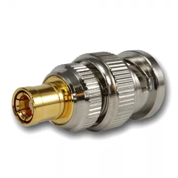 TELEGÄRTNER koaxiális adapter BNC dugó SMB aljzatra, 50 ohm, egyenes, nikkelezett sárgaréz J01008F0030