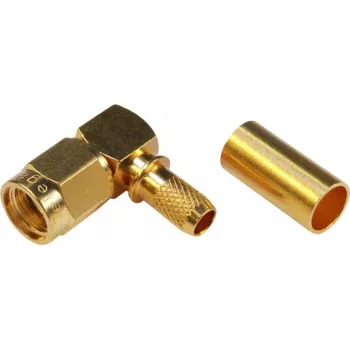 TELEGÄRTNER SMA Reverse Plug csatlakozó, szögletes, 50 Ohm, crimp/forrasztás, aranyozott, J01150R0031