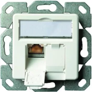 TELEGÄRTNER J00020A0523 AMJ-S Cat.6A árnyékolt süllyesztett RJ45 csatlakozódoboz, 2-es, tisztafehér