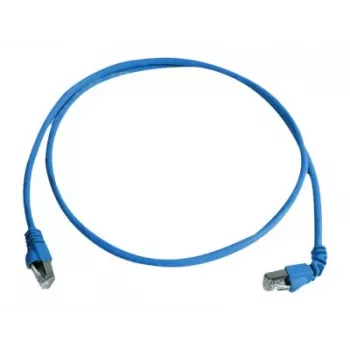 Telegärtner L00002A0177 patchkábel, Cat 6A S/FTP PiMF, 3,0 m, egyik oldalon 90°-ban hajlított dugó, 10 Gbit/s, halogénmentes, kék