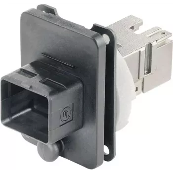 TELEGÄRTNER J80020A0005 RJ45 karimás aljzat csatlakozókészlet 4. változat, 8P8C, Cat.6A, árnyékolt, fekete