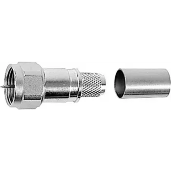 Telegärtner F-dugó, egyenes, 75 Ohm, crimp/csavar, nikkelezett sárgaréz, RG59/RG6-hoz J01600A0009