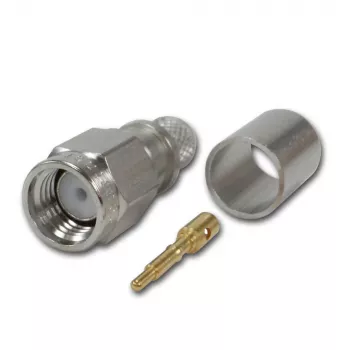 Telegärtner SMA egyenes dugó crimp G30 (1,5/3,8), H 155, Low Loss 1,4/3,8 crimp/crimp koaxiális dugó J01150A0618