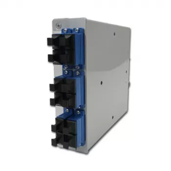 Telegärtner STX DIN-sín optikai elosztó, 6x SC duplex singlemode, 12 szálas splices kazetta, pigtailek, splices kész H82050E0002