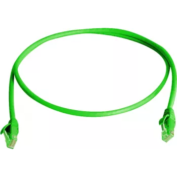 Telegärtner 100008318 RJ45 patchkábel, CAT 6, 2,0 m, zöld, LSZH, lánggátló, törésvédővel