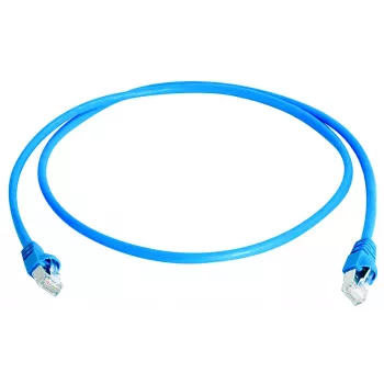TELEGÄRTNER 100008091 RJ45 patchkábel, CAT 6a S/FTP, kék, lánggátló, törésvédővel, 1 m