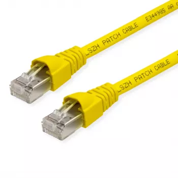 TELEGÄRTNER TEGA Cat.6A S/FTP patchkábel, 4 m, sárga, LSZH L00003A0185