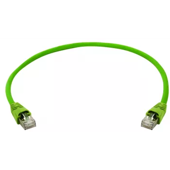Telegärtner 100008111 RJ45 patchkábel, CAT 6a SF/UTP, 0,5 m, zöld, törésvédő hüvellyel