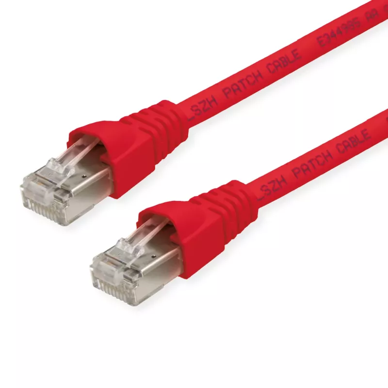 TELEGÄRTNER 100028072 Cat6a S/FTP patchkábel, 5,5 m, piros