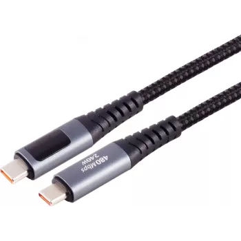 S CONN MAXIMUM CONNECTIVITY USB-C–USB-C töltőkábel, 240W PD, beépített kijelző, 1m 14-59025