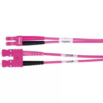 Telegärtner L00890A0111 OM4 duplex üvegszálas patchkábel, SC-LC, LSZH, lila, 1 m