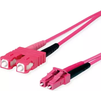 Telegärtner L00890A0111 OM4 duplex üvegszálas patchkábel, SC-LC, LSZH, lila, 1 m