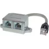 S CONN MAXIMUM CONNECTIVITY RJ45 telefon-/Ethernet-splitter adapter, Cat. 5e, árnyékolt, 0,1 m, fekete 75002-2