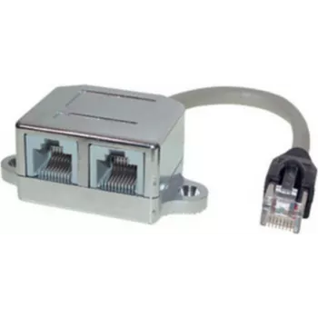 S CONN MAXIMUM CONNECTIVITY RJ45 telefon-/Ethernet-splitter adapter, Cat. 5e, árnyékolt, 0,1 m, fekete 75002-2