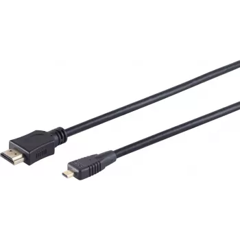 S CONN MAXIMUM CONNECTIVITY High Speed Micro HDMI kábel Ethernet-támogatással, fekete, 0,5 m (77470-0.5-3)