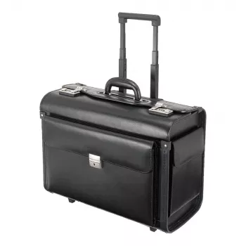 JÜSCHA Alassio SILVANA Laptop Briefcase 17 inch Black Faux Leather Vinyl (92301)