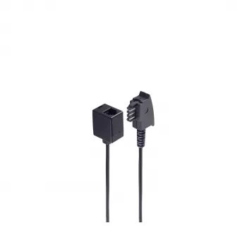SHIVERPEAKS BASIS-S telefonadapter TAE-F dugó – Western 6/4 hüvely, 0,2 m, fekete BS71020