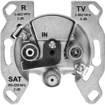 TechniSat TECHNIPRO SV600 V2 3 lyukú antenna fali aljzat DC dióda leválasztással (TV, rádió, SAT) 0004/3075