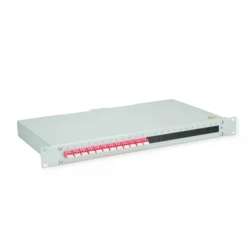 Telegärtner TG 19 1U optikai splice box Basis eco, 12x LC-duplex, 24x LC-pigtail, OM4 50/125µm 100131016